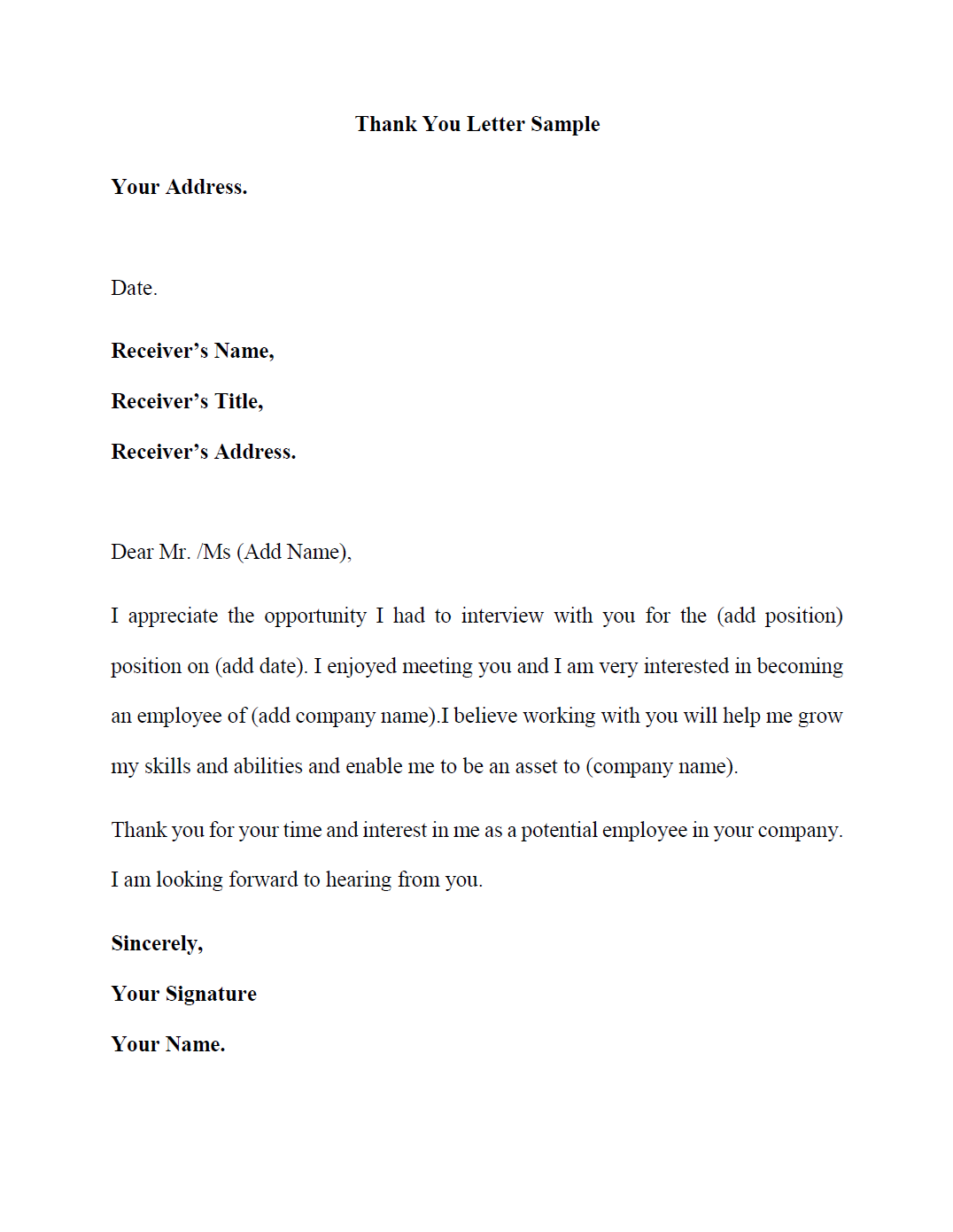 Real Info About Thank You Card After Interview Sample General Resume 